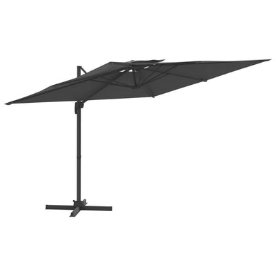 Double Top Cantilever Garden Parasol Anthracite 400x300 cm