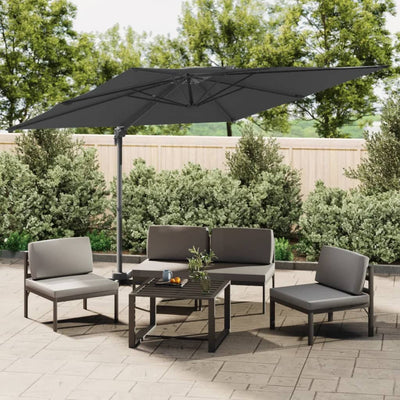 Double Top Cantilever Garden Parasol Anthracite 400x300 cm