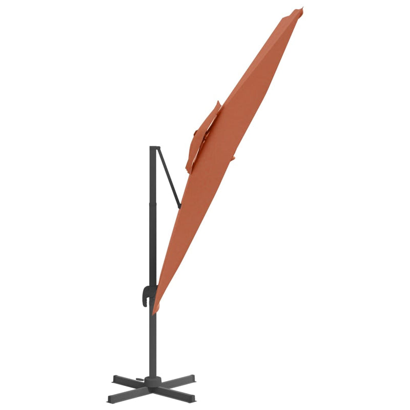 Double Top Cantilever Garden Parasol Terracotta 400x300 cm