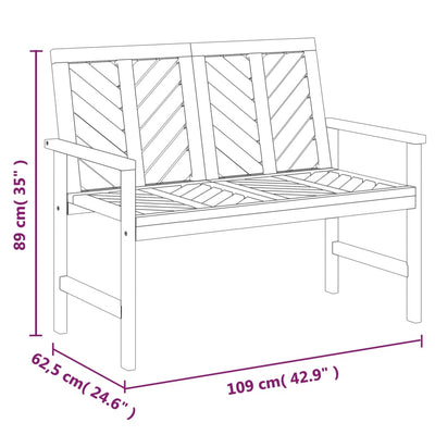 Garden Bench 109 cm Solid Wood Acacia