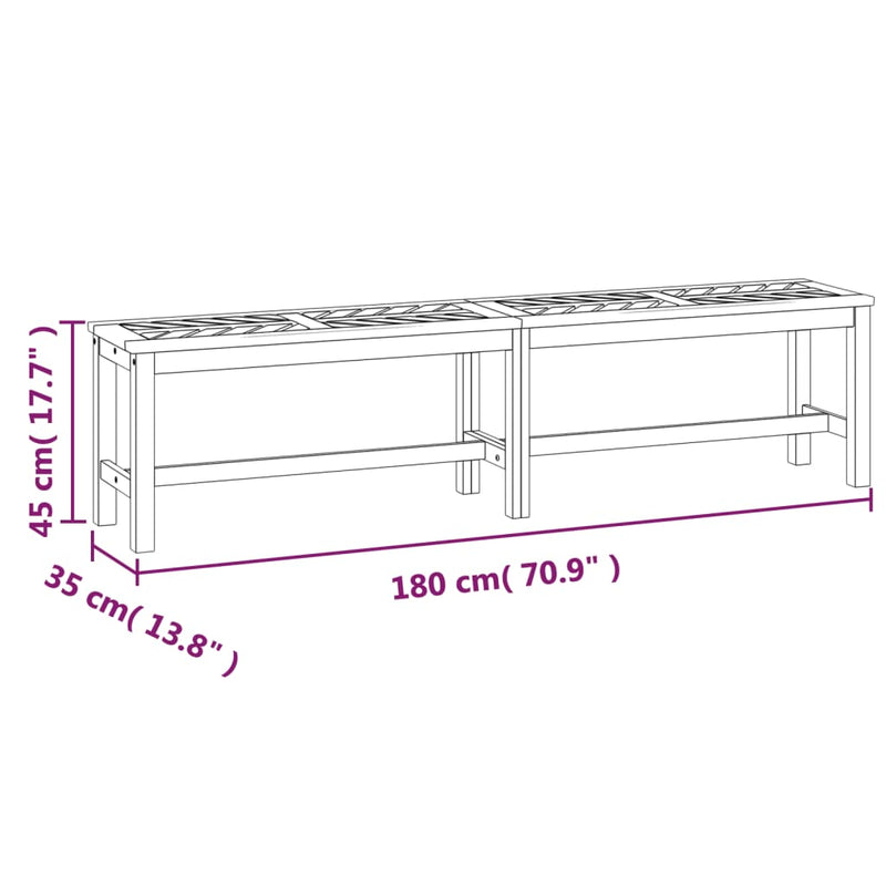 Garden Bench 180 cm Solid Wood Acacia