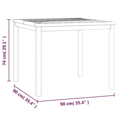 Garden Dining Table 90x90x74 cm Solid Wood Acacia