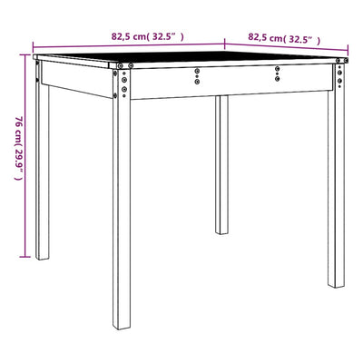 Garden Table Grey 82.5x82.5x76 cm Solid Wood Pine