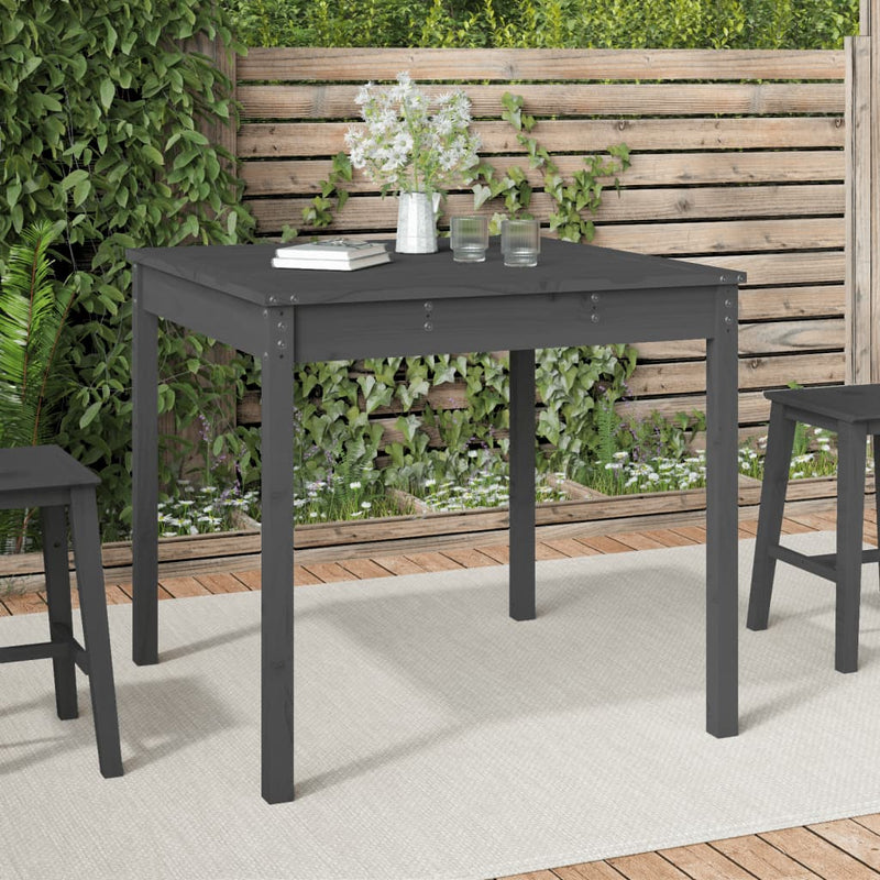 Garden Table Grey 82.5x82.5x76 cm Solid Wood Pine