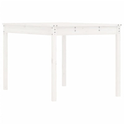 Garden Table White 121x82.5x76 cm Solid Wood Pine