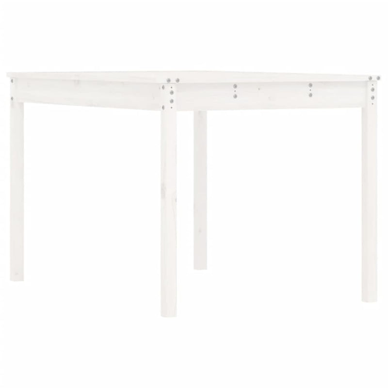 Garden Table White 121x82.5x76 cm Solid Wood Pine