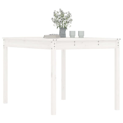 Garden Table White 121x82.5x76 cm Solid Wood Pine