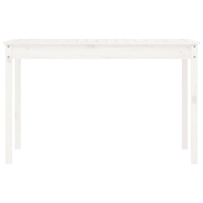 Garden Table White 121x82.5x76 cm Solid Wood Pine