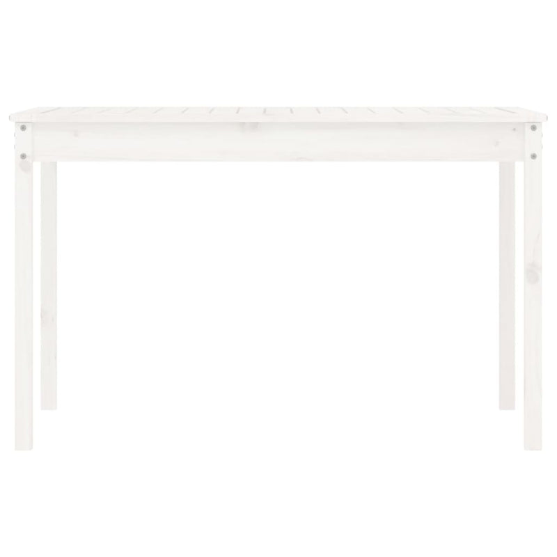 Garden Table White 121x82.5x76 cm Solid Wood Pine