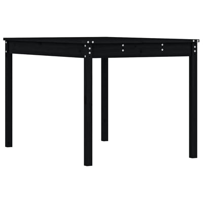 Garden Table Black 121x82.5x76 cm Solid Wood Pine