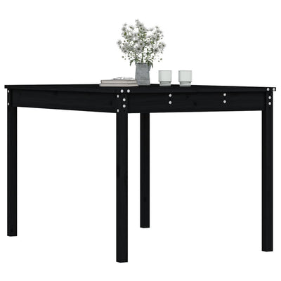 Garden Table Black 121x82.5x76 cm Solid Wood Pine