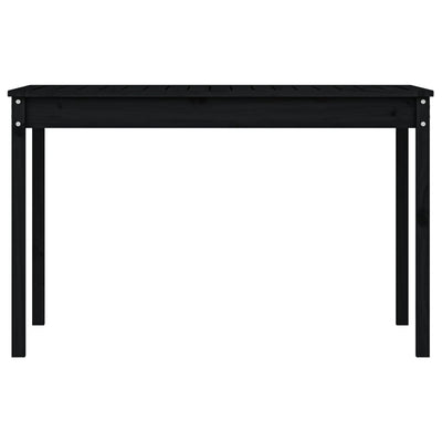 Garden Table Black 121x82.5x76 cm Solid Wood Pine