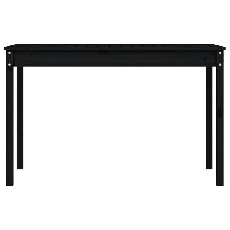 Garden Table Black 121x82.5x76 cm Solid Wood Pine