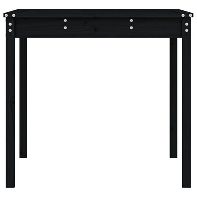 Garden Table Black 121x82.5x76 cm Solid Wood Pine