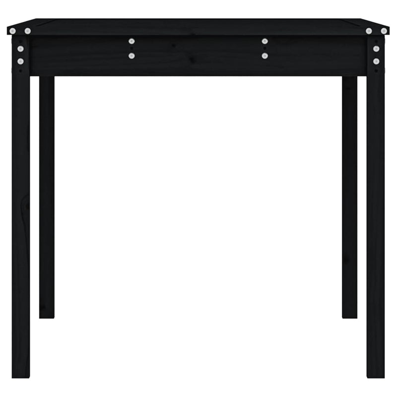 Garden Table Black 121x82.5x76 cm Solid Wood Pine