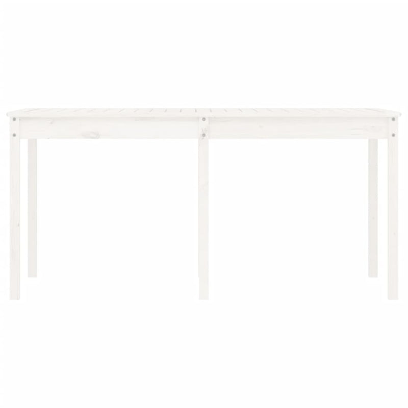 Garden Table White 159.5x82.5x76 cm Solid Wood Pine