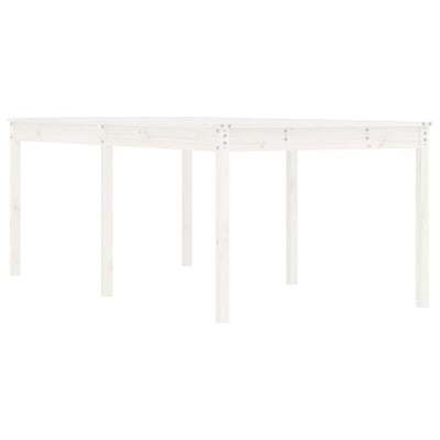 Garden Table White 203.5x100x76 cm Solid Wood Pine