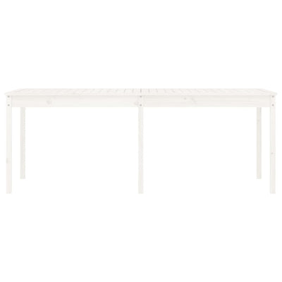 Garden Table White 203.5x100x76 cm Solid Wood Pine