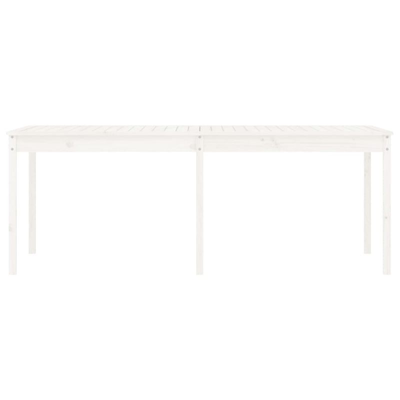 Garden Table White 203.5x100x76 cm Solid Wood Pine