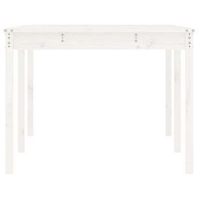 Garden Table White 203.5x100x76 cm Solid Wood Pine