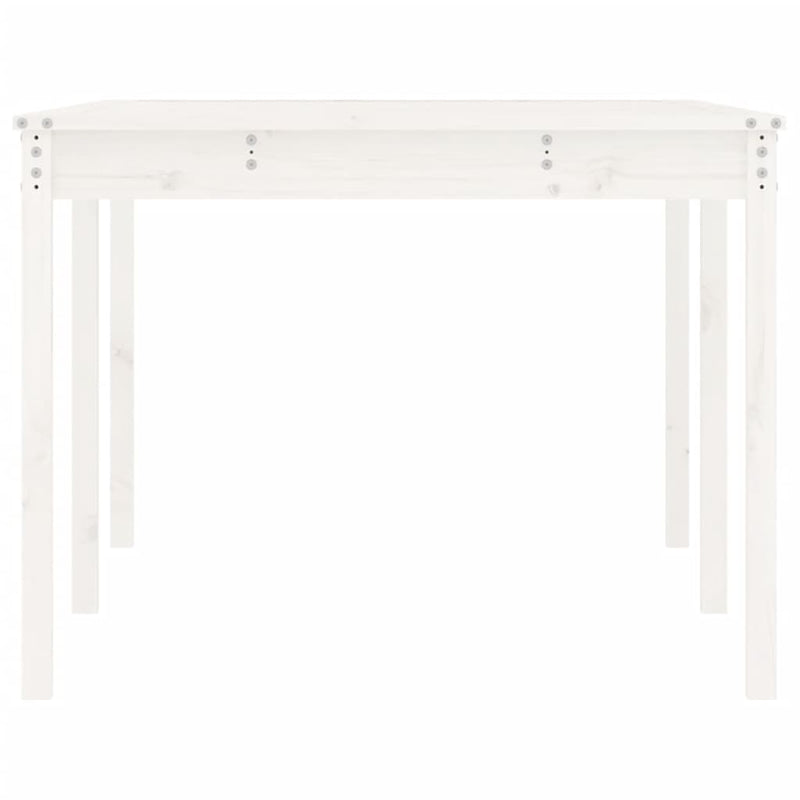 Garden Table White 203.5x100x76 cm Solid Wood Pine