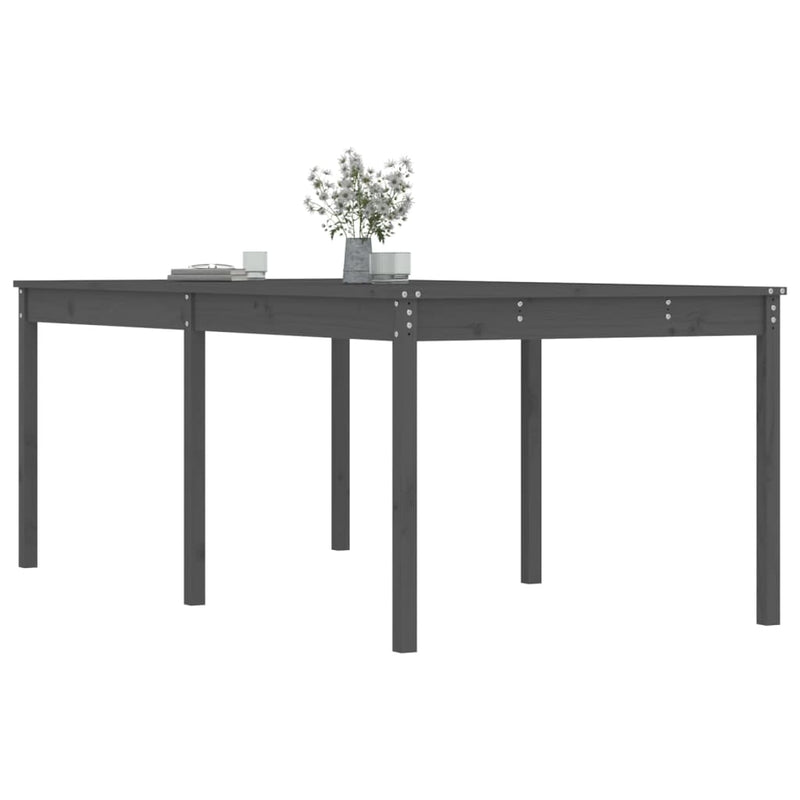 Garden Table Grey 203.5x100x76 cm Solid Wood Pine