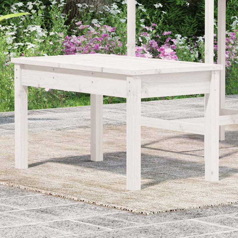 Garden Bench White 80x44x45 cm Solid Wood Pine