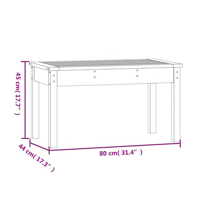 Garden Bench White 80x44x45 cm Solid Wood Pine