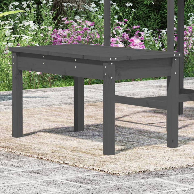 Garden Bench Grey 80x44x45 cm Solid Wood Pine