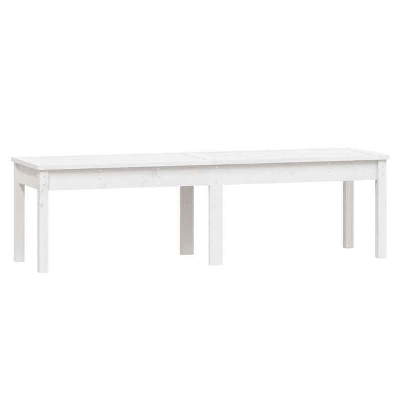 2-Seater Garden Bench White 159.5x44x45 cm Solid Wood Pine