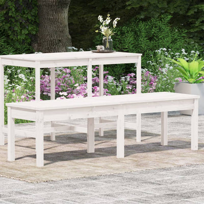 2-Seater Garden Bench White 159.5x44x45 cm Solid Wood Pine