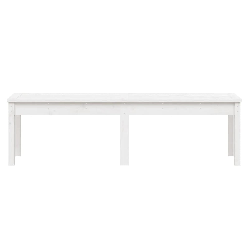 2-Seater Garden Bench White 159.5x44x45 cm Solid Wood Pine