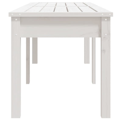 2-Seater Garden Bench White 159.5x44x45 cm Solid Wood Pine