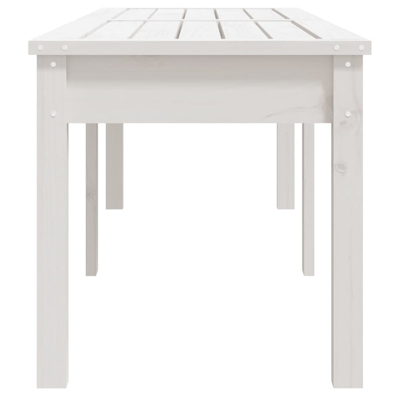 2-Seater Garden Bench White 159.5x44x45 cm Solid Wood Pine