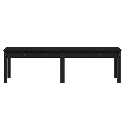 2-Seater Garden Bench Black 159.5x44x45 cm Solid Wood Pine