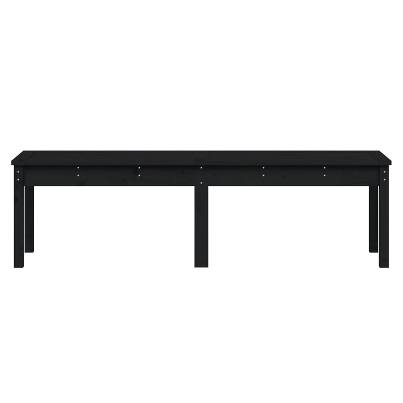 2-Seater Garden Bench Black 159.5x44x45 cm Solid Wood Pine