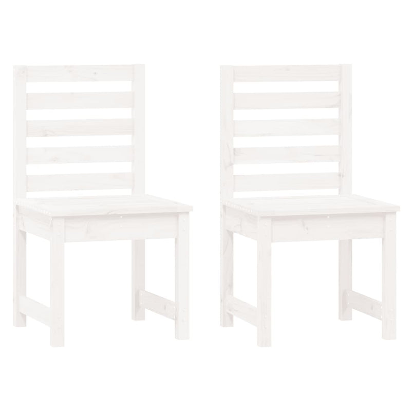 Garden Chairs 2 pcs White 50x48x91.5 cm Solid Wood Pine