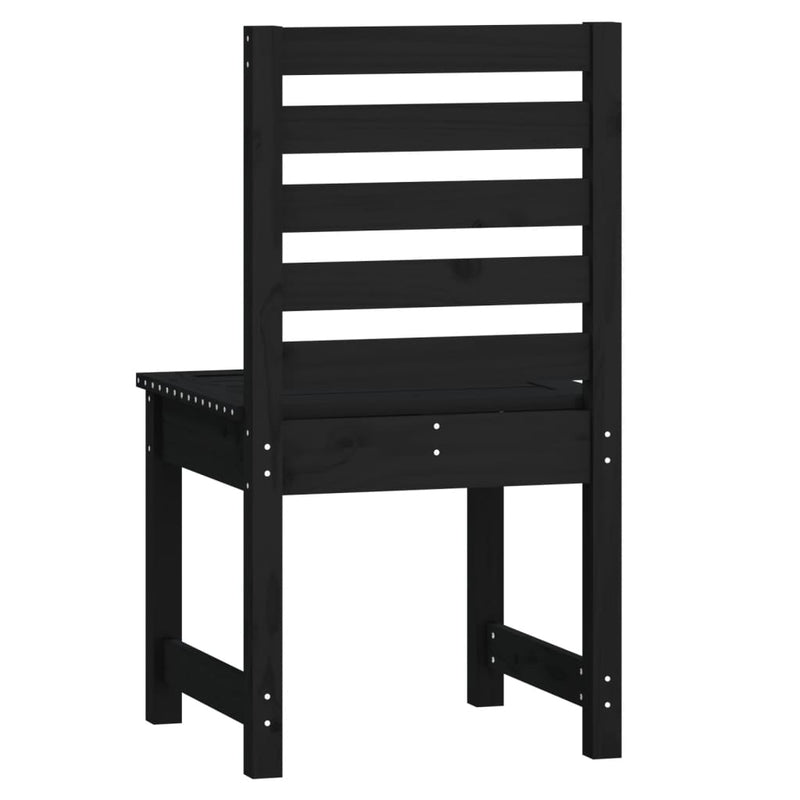 Garden Chairs 2 pcs Black 50x48x91.5 cm Solid Wood Pine