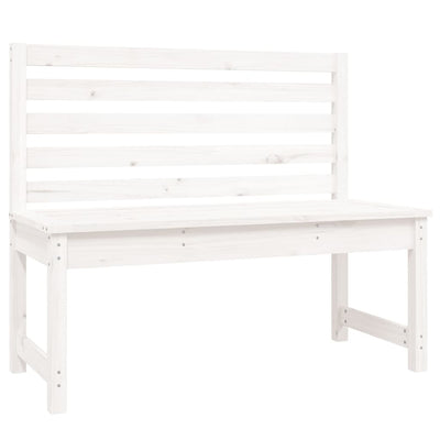 Garden Bench White 109 cm Solid Wood Pine