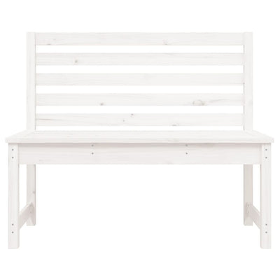 Garden Bench White 109 cm Solid Wood Pine