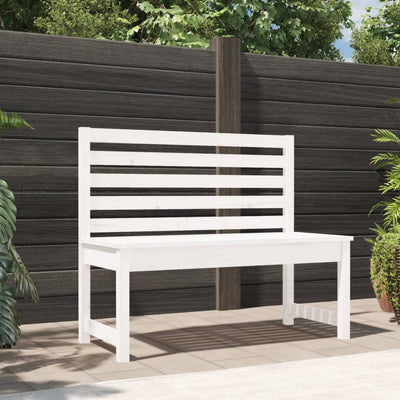 Garden Bench White 109 cm Solid Wood Pine