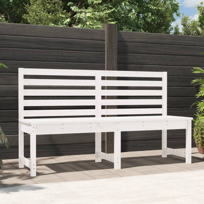 Garden Bench White 157.5 cm Solid Wood Pine