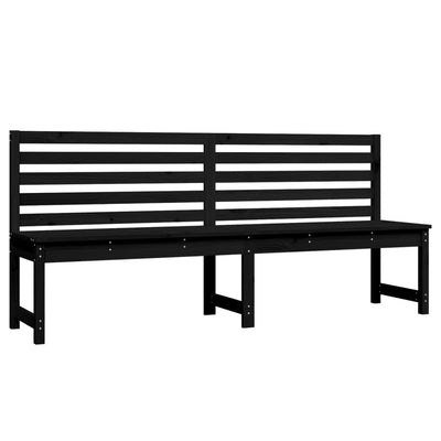 Garden Bench Black 201.5 cm Solid Wood Pine