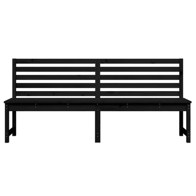 Garden Bench Black 201.5 cm Solid Wood Pine