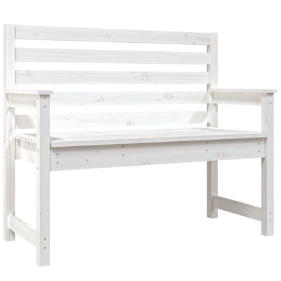 Garden Bench White 109x48x91.5 cm Solid Wood Pine