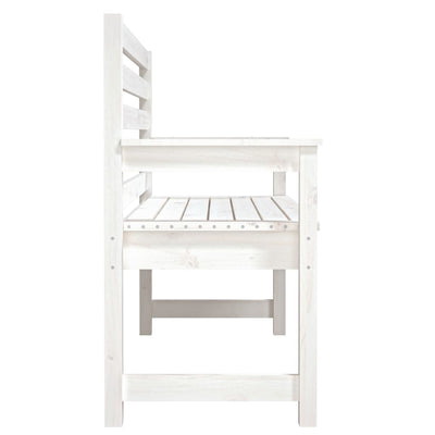 Garden Bench White 109x48x91.5 cm Solid Wood Pine