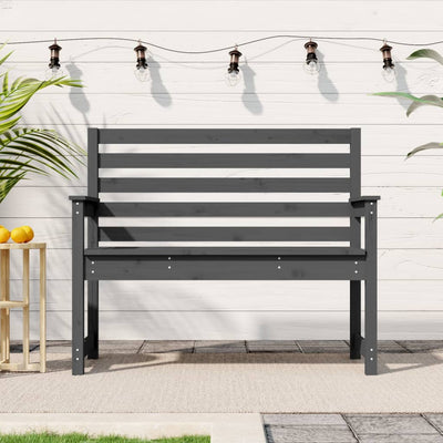 Garden Bench Grey 109x48x91.5 cm Solid Wood Pine