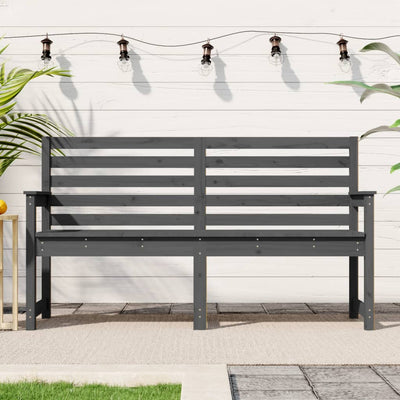 Garden Bench Grey 159.5x48x91.5 cm Solid Wood Pine