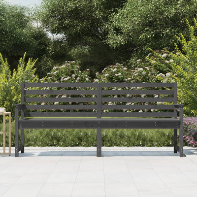 Garden Bench Grey 203.5x48x91.5 cm Solid Wood Pine