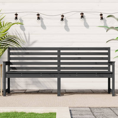 Garden Bench Grey 203.5x48x91.5 cm Solid Wood Pine